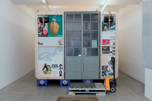 Hans Schabus, Cafe Hansi, 2015, installation view Autopsie mit Hubwagen, 2015, Kerstin Engholm Galerie, Vienna. Photo Stefan Lux. Courtesy the artist and Kerstin Engholm Galerie, Vienna