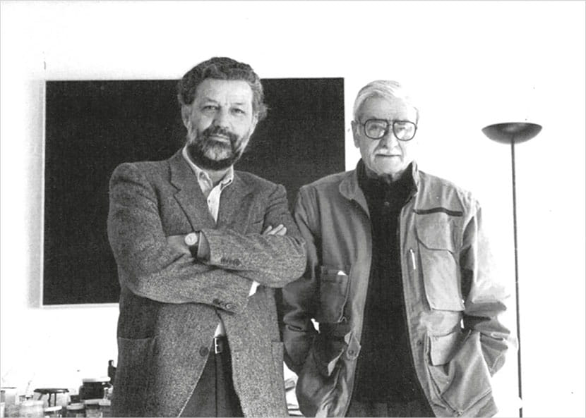 Bruno Corà e Alberto Burri, Beaulieu-sur-Mer, Francia, 1990 Bruno Corà e Alberto Burri, Beaulieu-sur-Mer, Francia, 1990